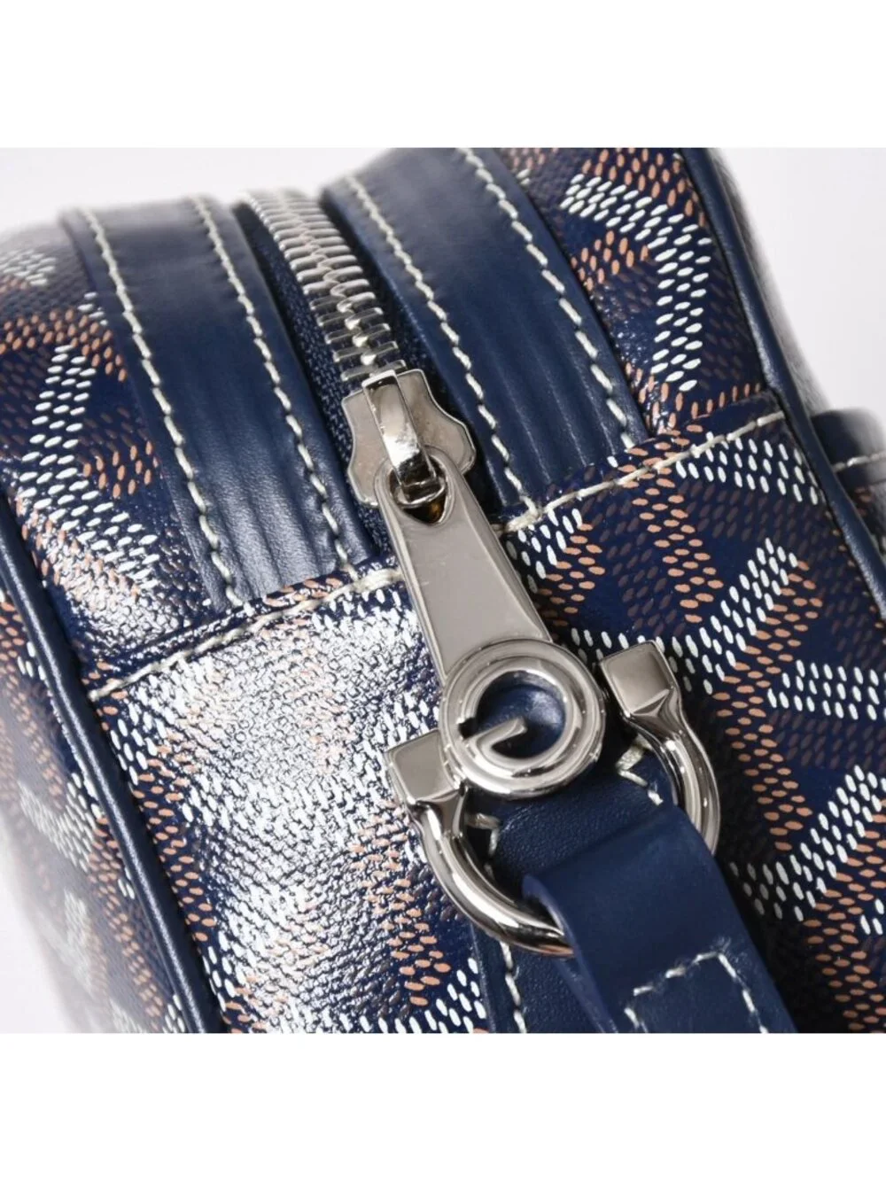 Goyard Cup Vert PM Shoulder Bag Navy Silver